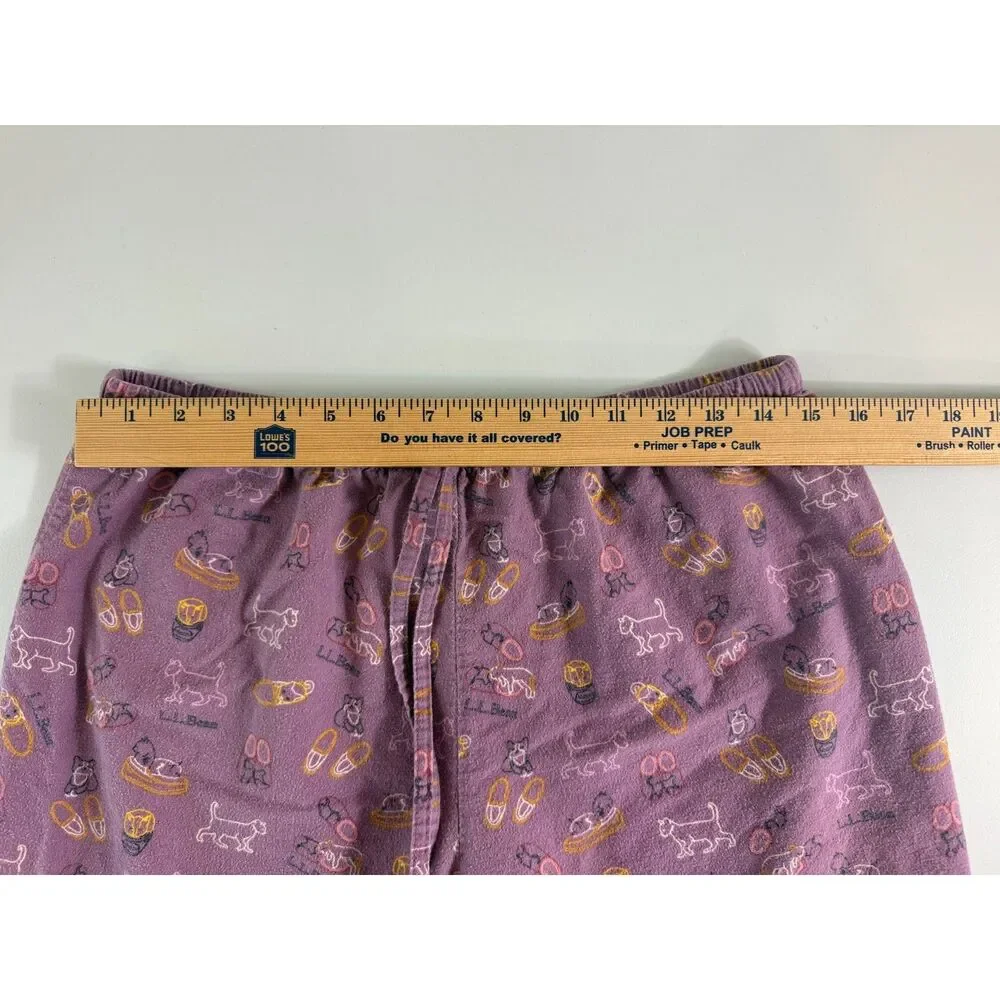 L.L.Bean Women’s Purple Lounge Pajama Pants Medium Petite Cat Slipper Print